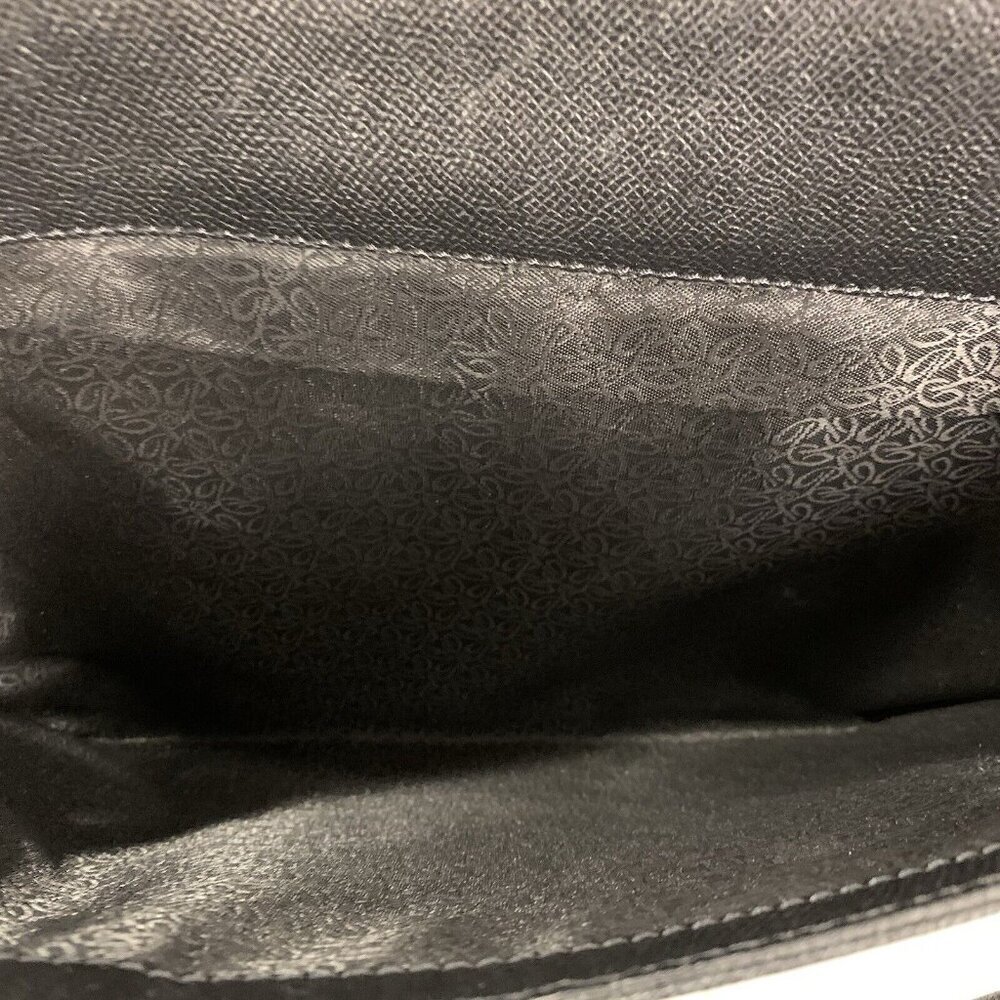 Pineider Black Leather City Chic 2-Handle Large Satchel Bag Briefcase *flaw* - Picture 5 of 16